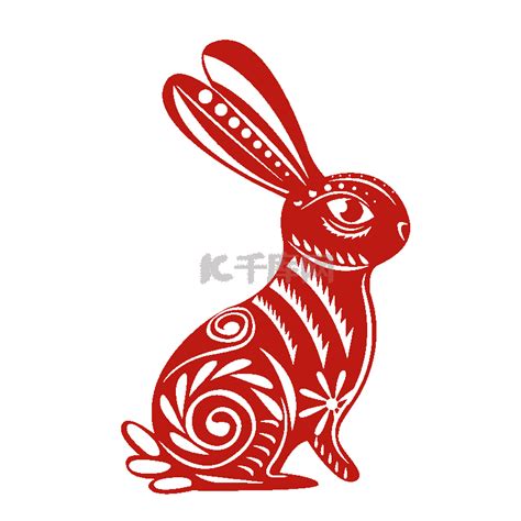 新年兔年窗花剪纸素材图片免费下载-千库网
