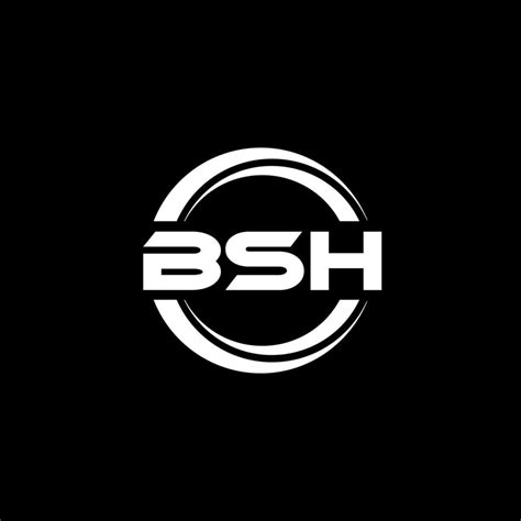 BSH letter logo design in illustration. Vector logo, calligraphy ...