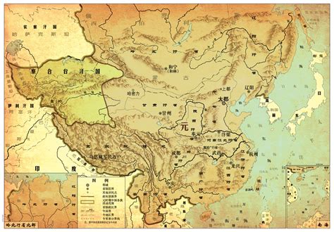 元朝疆域图：元朝地图最大时全图，元朝疆域变化图