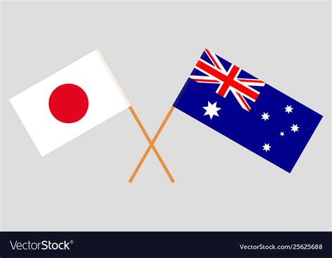 Australian and japanese flags Royalty Free Vector Image