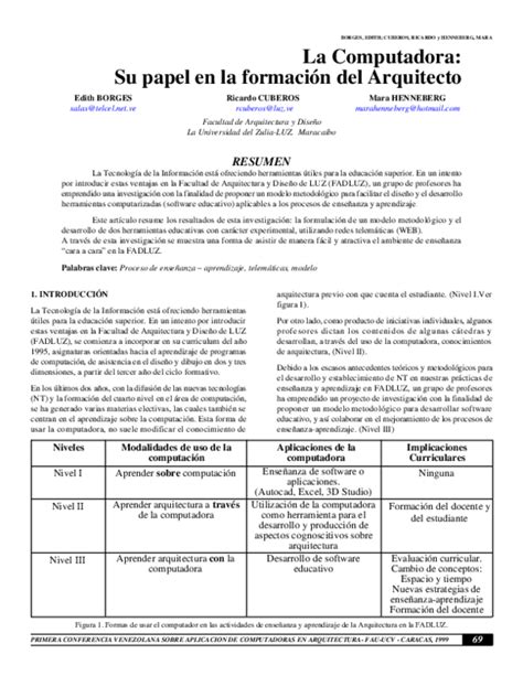 (PDF) La Computadora: Su papel en la formación del Arquitecto | Ricardo ...