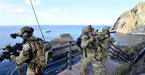 与日本“死磕到底”？韩国在争议岛屿附近举行最大规模军演_深海区_新民网