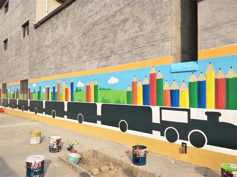幼儿园围墙彩绘幼儿园外墙彩绘|其他|墙绘/立体画|绘涉集 - 原创作品 - 站酷 (ZCOOL)