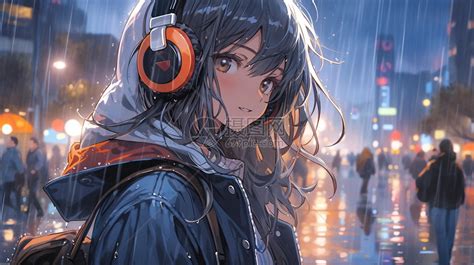 女生温柔头像戴耳机