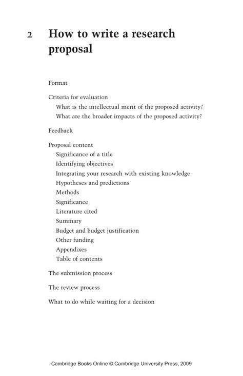 How to write a research proposal (Chapter 2) - Planning, Proposing, and ...