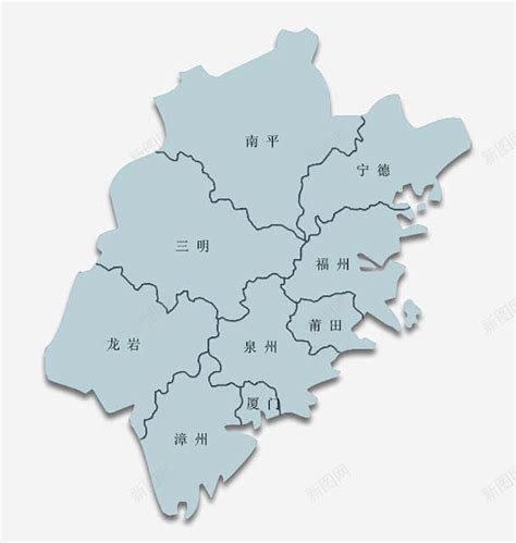 福建省地图行政区域版（450万） - 福建省地图 - 地理教师网