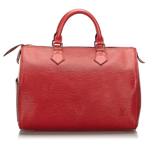 Louis Vuitton Red Epi Speedy 30 Leather ref.155282 - Joli Closet