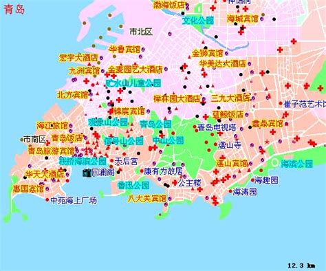 青岛旅游景点地图图片