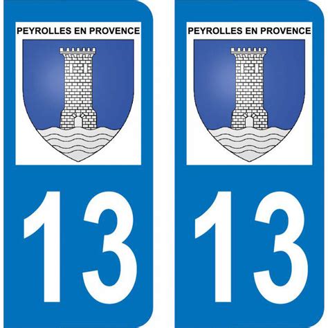 Sticker plaque immatriculation département Peyrolles-en-Provence 13860
