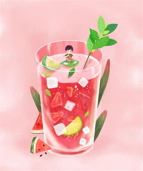 饮品插画设计|插画|商业插画|陈某咘 - 原创作品 - 站酷 (ZCOOL)