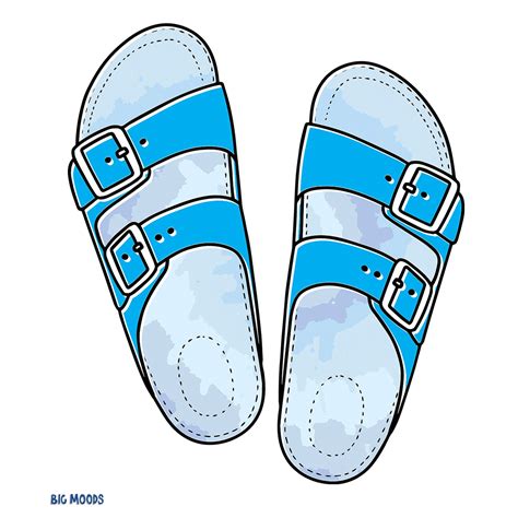 Sandals (Blue) - Officially Licensed Big Moods Removable Adhesive Deca ...