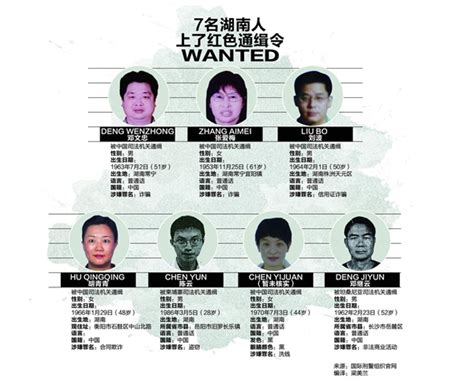 7名湖南人上红色通缉令 许晴前夫刘波或逃日本_海口网