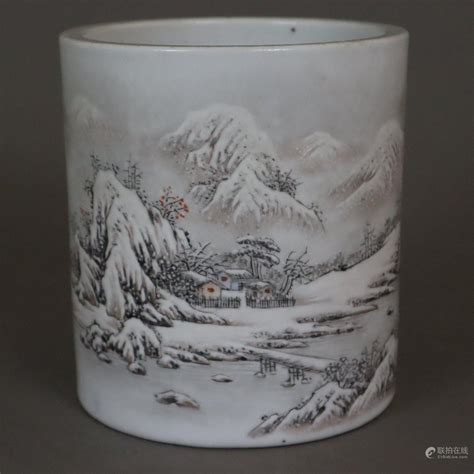 51BidLive-[Pinselhalter mit Schneelandschaft in der Art des He Xuren ...