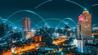 智能数字城市与连接网络互惠互利的城市景观。未来智能无线数字城市和社交媒体网络系统的概念。_1920X1080_高清视频素材下载(编号 ...