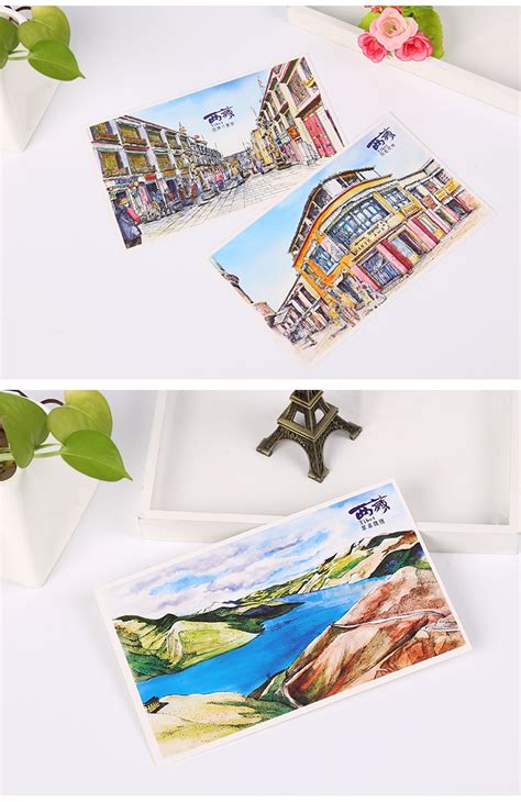 手绘西藏明信片 拉萨风景风光 水彩原创礼品贺卡 旅游纪念品 10张-阿里巴巴