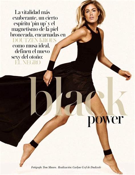 ELLE西班牙-维多利亚的秘密-模特天使杜晨科洛斯演绎现代美诱黑色时装