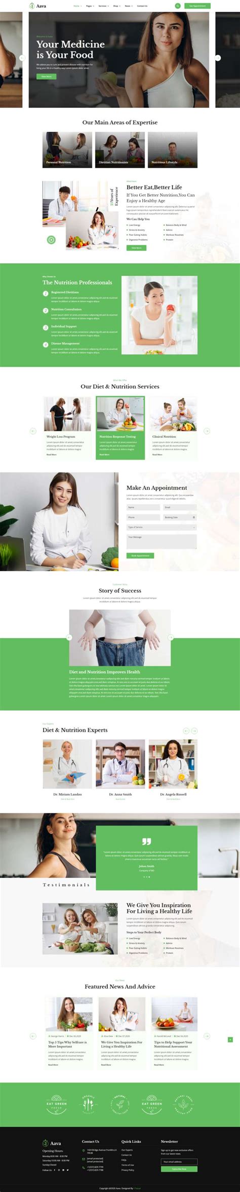 健康饮食网页设计，优质的养生网站模板-17素材网