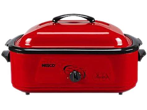 Nesco 4818-12 Nesco 1425-watt, 18-quart professional porcelain roaster oven with red finish ...