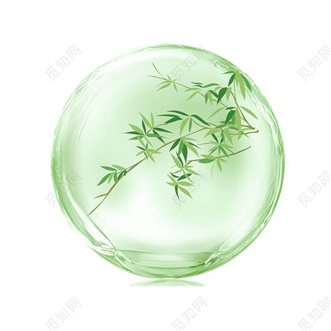 绿色水滴元素水珠露珠竹子竹叶叶子PNG素材免费下载 - 觅知网
