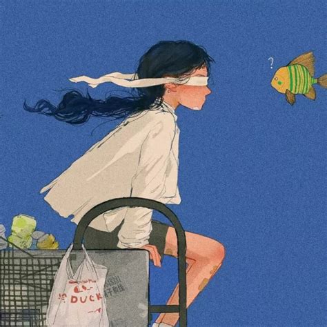 蓝色非主流男孩头像