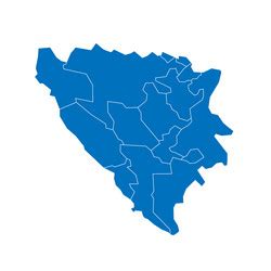 Bosnia and herzegovina political map Royalty Free Vector