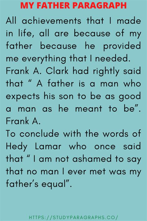 Short & Long paragraphs On my Father For Students