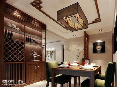 中式住宅餐厅酒柜装修图片 – 设计本装修效果图