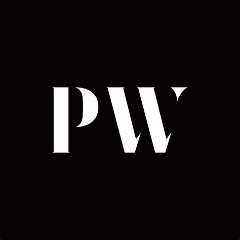 Inicial pw letter logo creatividad tipografía vector plantilla creativo ...