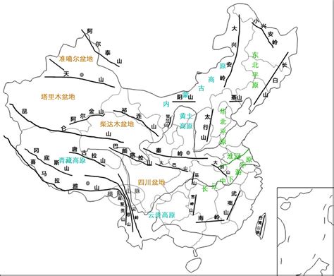 中国地形区图图片