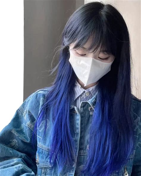 非主流蓝色头发头像