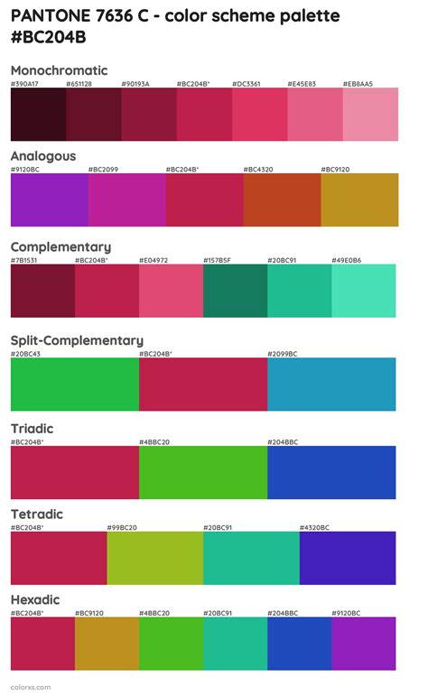 PANTONE 7636 C color palettes and color scheme combinations - colorxs.com