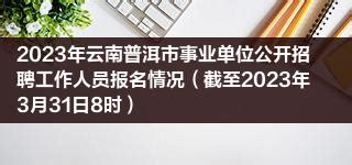 2023年云南普洱市事业单位公开招聘工作人员报名情况（截至2023年3月31日8时）