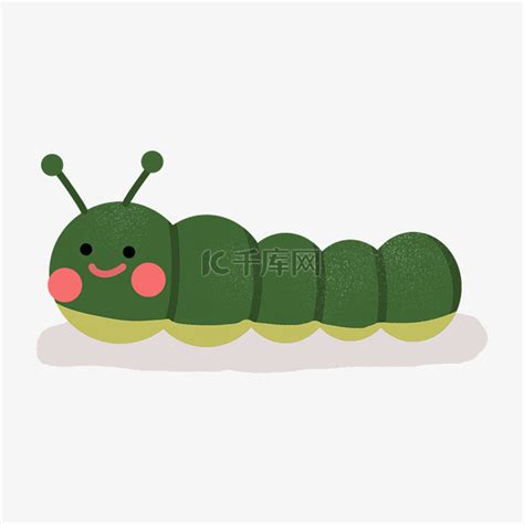 虫子绿毛毛虫卡通可爱动物素材图片免费下载-千库网
