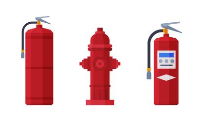 Red fire extinguisher as active protection device Vector Image