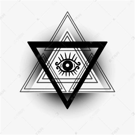 黑白风格神秘眼睛纹身素材图片免费下载-千库网