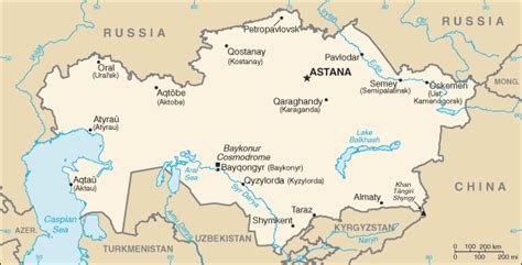 哈萨克斯坦交通地图 - 哈萨克斯坦地图 - 地理教师网