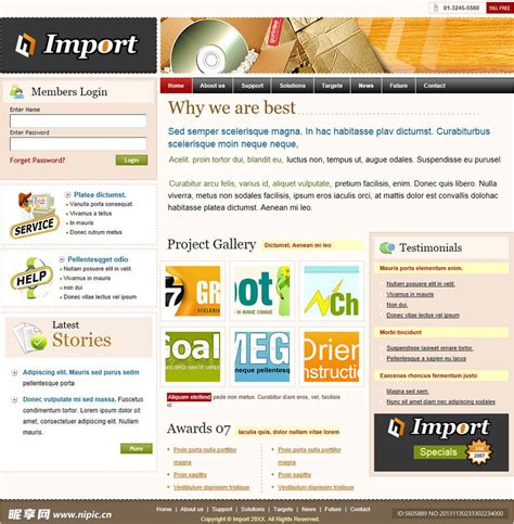进出口贸易公司网页模设计图__其他模板_ web界面设计_设计图库_昵图网nipic.com