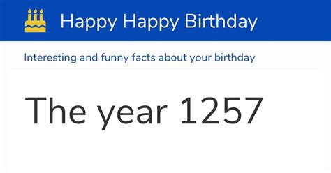 The year 1257: Calendar, history and birthdays
