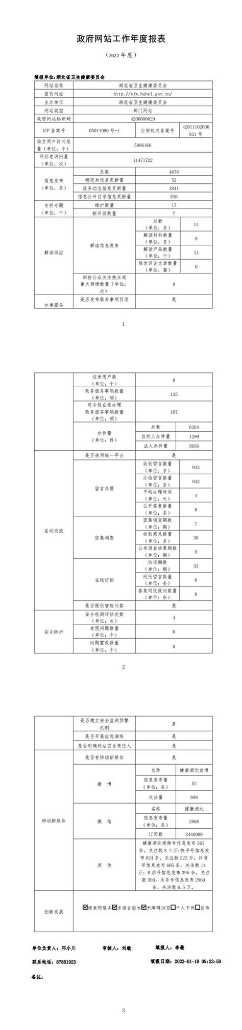 湖北省卫生健康委员会2020年政府信息公开工作年度报告-湖北省卫生健康委员会