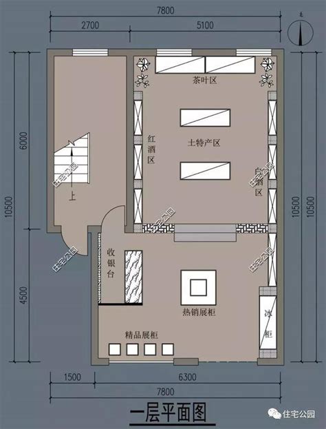 西宁市某临街6800平米6层框混结构商住楼建筑设计CAD图纸（1层商铺）_住宅小区_土木在线
