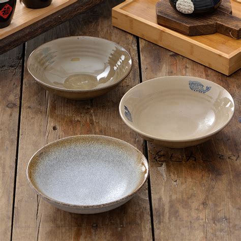 日式餐具陶瓷碗家用大号拉面碗斗笠碗复古面碗老式土碗粗陶碗-淘宝网