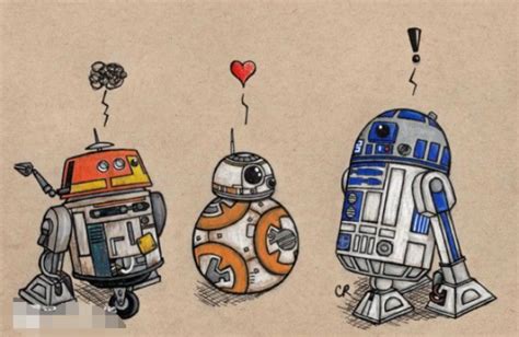 星球大战BB-8机器人简笔画画法 机器人卡通画教程 星球大战BB-8机器人怎么画[ 图片/14P ] - 才艺君