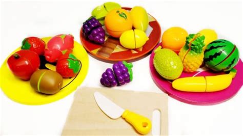 满满三盆彩色蔬菜水果切切乐早教益智过家家玩具合集