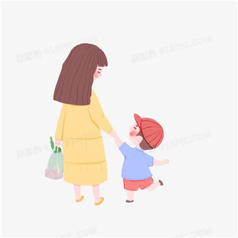 非主流头像母子背影