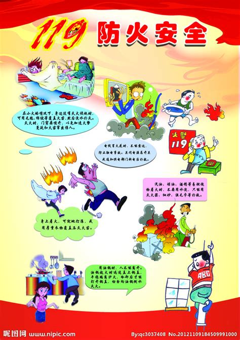 消防知识漫画宣传板免费PNG图片素材下载_素材PNG_熊猫办公
