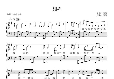 泪桥 - 伍佰 - 吉他谱(杜新春编配) - 嗨吉他