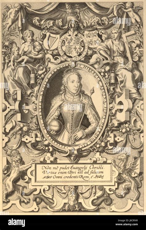 Elizabeth I Frontispiece Bishops Bible 1568 Stock Photo - Alamy