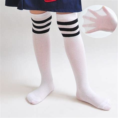 六一儿童中筒袜子女童长袜 天鹅绒条纹过膝高筒袜 白色条纹长筒袜-阿里巴巴