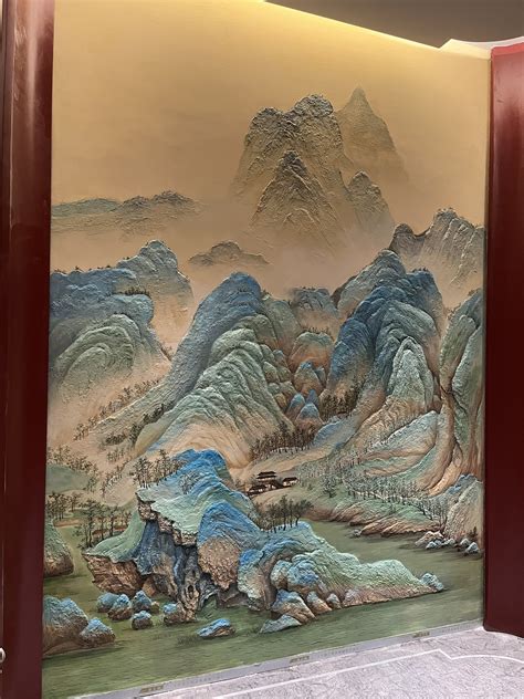 中式山水浅浮雕壁画|其他|墙绘/立体画|马良艺术 - 原创作品 - 站酷 (ZCOOL)