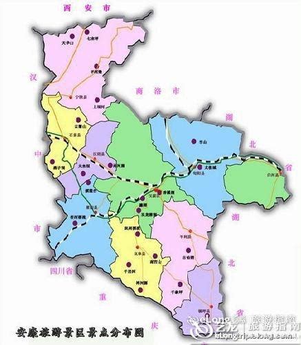 安康市行政区划地图：安康市辖1个区、8个县，代管1个县级市分别是哪些？